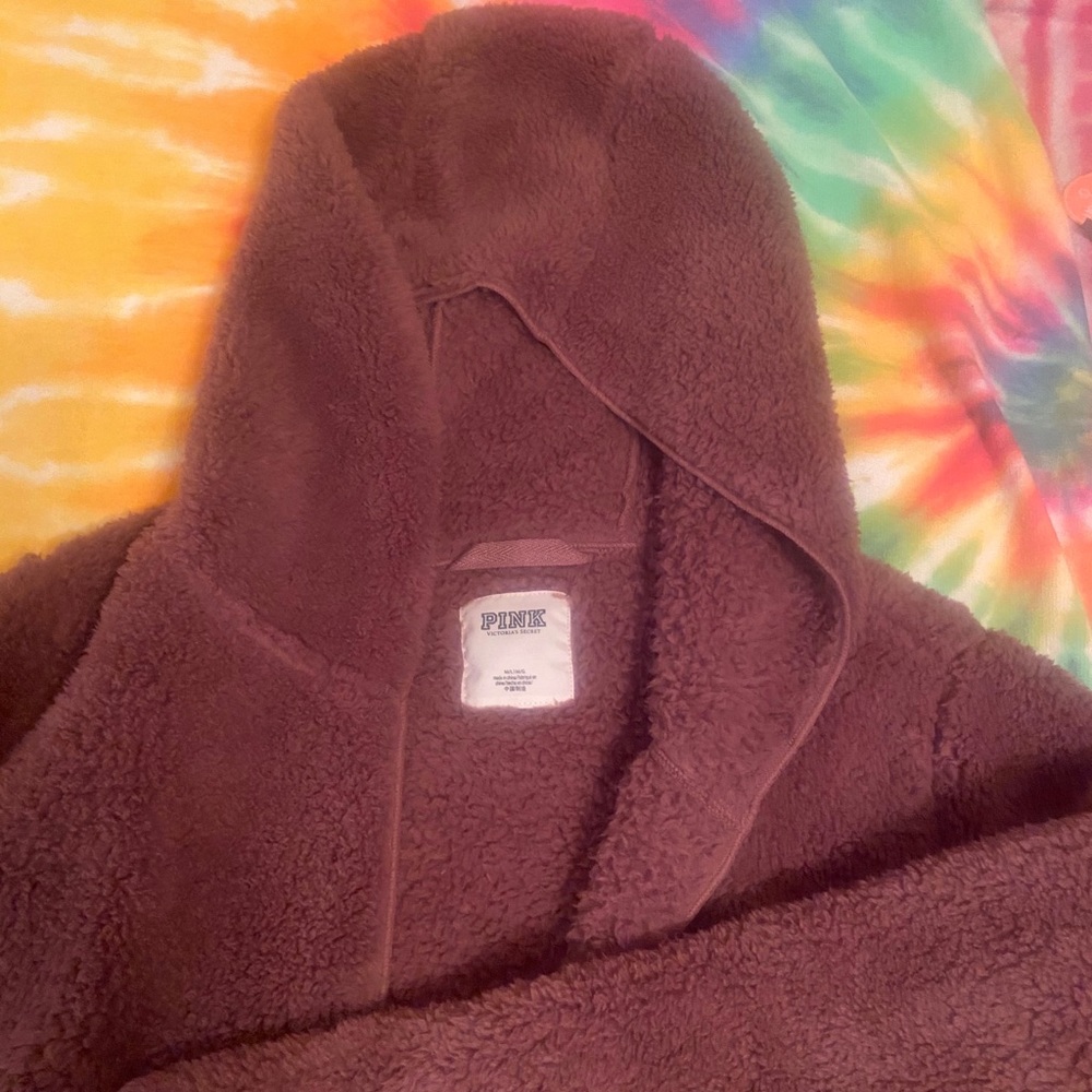 PINK fleece cardigan. Super soft!!